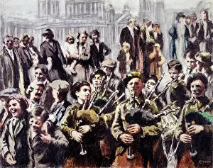 Recruiting: Passing the City Hall, Belfast, during a Recruiting March