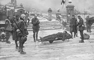 Poignant: The Passing of a Hero by Matania, WW1