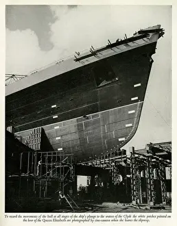 Plunge: Patches painted on the bow of the Queen Elizabeth