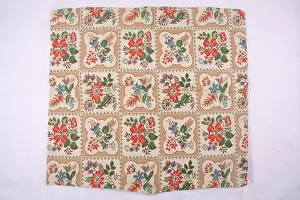 Patchwork: Patchwork print fabric, red flower print, 1970's