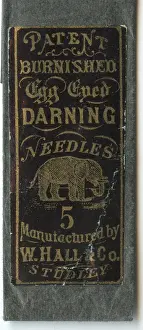 Patent: Patent Burnished Egg Eyed Darning Needles packet