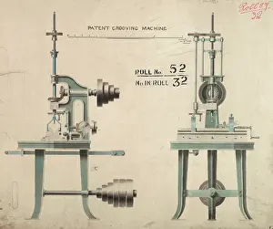 Bridgewater: Patent grooving machine, front and side elevations