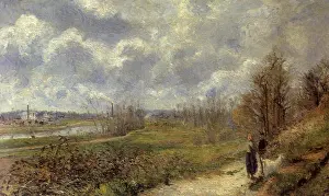Chou: Pathway at Chou in March, by Camille Pissarro