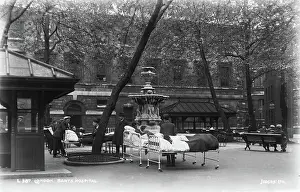 Barts: Patients in the Courtyard of Barts Hospital