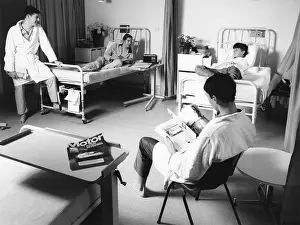 Pyjamas: Four patients at the Medical Centre, Hendon