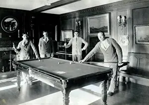 Billiards: Four Patients playing billiards, Quex Park