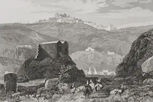 Aegean: Patmos. Engraving by Aubert
