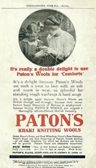 Patons: Paton's Khaki knitting wools advertisement, WW1