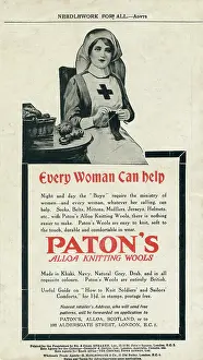 Patons: Paton's knitting wools advertisement, WW1 comforts
