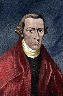 Founding: Patrick Henry (1736-1799). Engraving. Colored