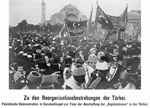 Foreigners: Patriotic demonstration in Constantinople, 1914