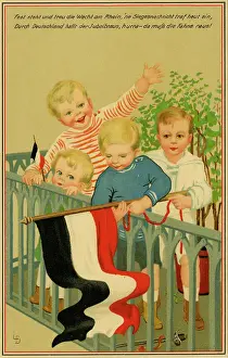 Brandishing: Patriotic German children