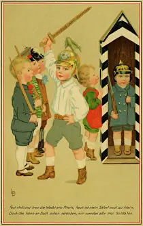Steht: Patriotic German children
