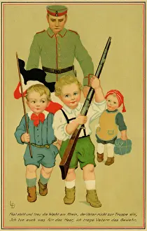 Steht: Patriotic German children