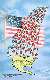 Signatories: Patriotic Postcard, Signees of Declaration of Independence
