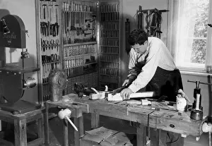 Dahlke: Paul Dahlke in his workshop, 1939