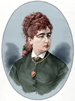 Soprano: Pauline Lucca (1841-1908). Engraving. Colored