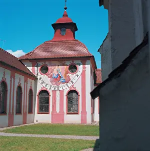 Carthusian: Pavilion in the monastery yard with sun dial