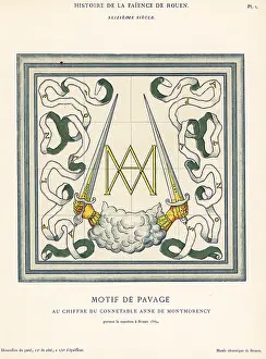 Gauntlets: Paving tile with the initials of Constable Anne