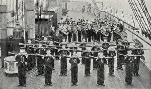 Tyneside: PE and Band, Training Ship Wellesley, North Shields