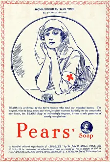 Fragrant: Pears Soap advertisement, Red Cross Nurse, WW1
