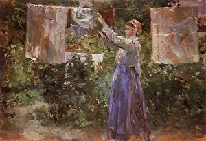 Cleans: Peasant Hanging Out The Washing, by Morisot