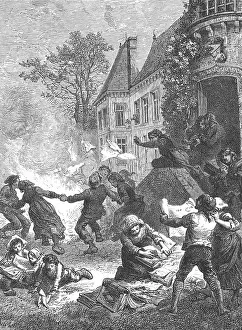 Feudalism: Peasants burning documents of their Lords