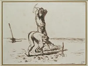Pickaxes: Two Peasants digging with Pickaxes