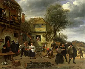 Steen: Peasants Before an Inn, by Jan Steen