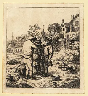 Master Painter: Peasants talking in a field, 17th century