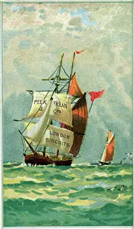Sails: Peek Frean Biscuits advertising trade card