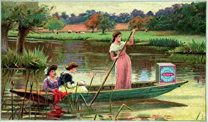 Biscuits: Peek Frean Biscuits advertising trade card - punting