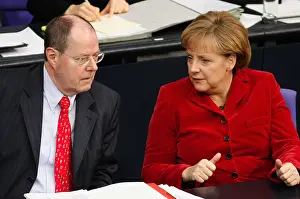 Steinbruck: Peer Steinbruck & Angela Merkel