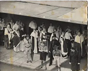 Peers: Peers entering Westminster Abbey for Coronation