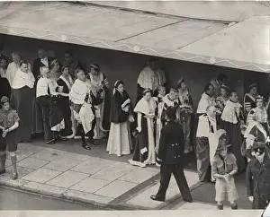 Peers: Peers entering Westminster Abbey for Coronation