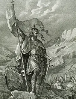 Nobleman: Pelagius (c. 685-737). Engraving