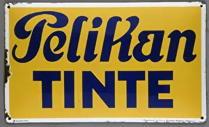 Signboard: Pelikan ink, advertising, circa 1900