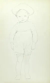 Sunhat: Pencil sketch of little boy