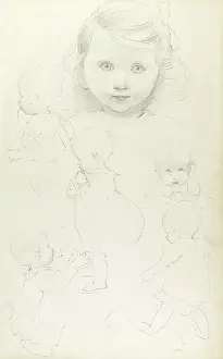 Outlines: Pencil sketches of children