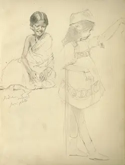 Sari: Pencil sketches of two girls