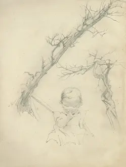 Gnarled: Pencil sketches of toddler and trees