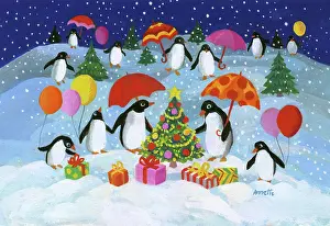 Jane Gordon Clark: Penguins in the snow