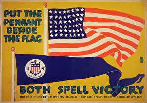 Put the pennant beside the flag - Both spell victory United