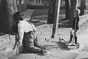 Bonfire: Penny for the guy, boy with scooter