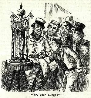 Fairground: Only A Penny, Try Your Lungs! - fairground scene