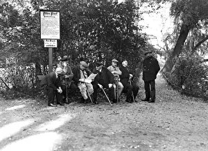 Pensions: Pensioners in a park, 1931