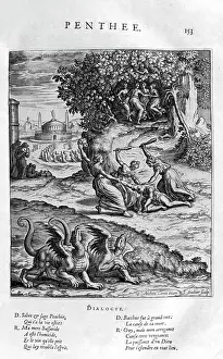 Engraver: Pentheus, king of Thebes resisting Dionysus