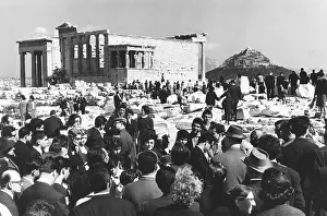 Caryatids: People at the Acropolis, Athens, Greece