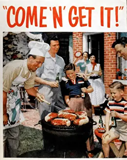 Neighbours: People at an American barbecue