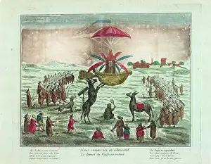 Depart: People and animals with a balloon